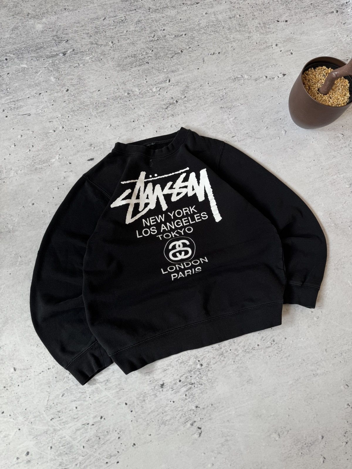 Stussy × Vintage STUSSY CENTER HAFT LOGO OVERSIZE BAGGY FIT SWEATSHIRT Size US M / EU 48-50 / 2 - 1 Thumbnail