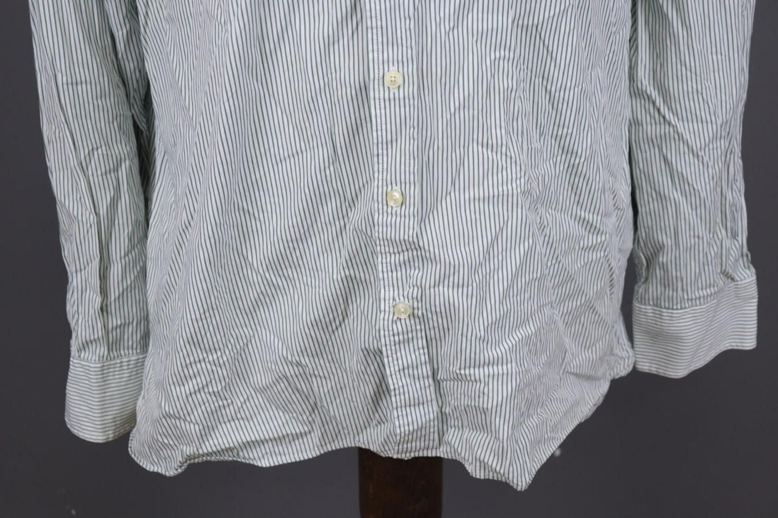 Designer Hackett London Classi Fit White Striped Down Shirt Size XL Size US XL / EU 56 / 4 - 5 Thumbnail