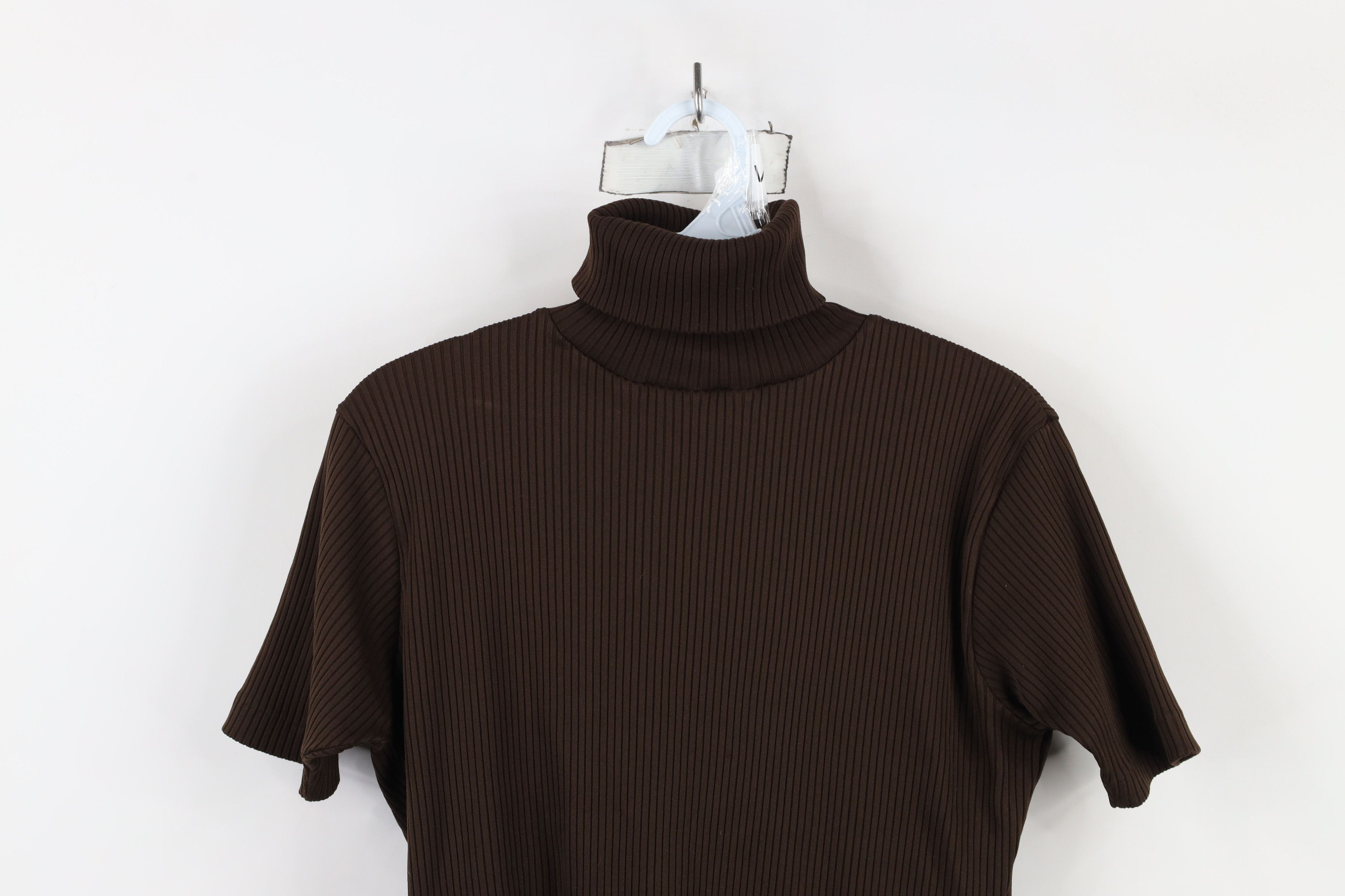 Vintage Vintage 70s Streetwear Knit Short Sleeve Turtleneck T-Shirt Size L / US 10 / IT 46 - 2 Thumbnail