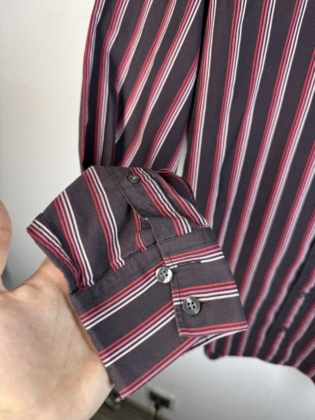 Yves Saint Laurent Black/Red YSL Shirt Striped Size US M / EU 48-50 / 2 - 14 Thumbnail