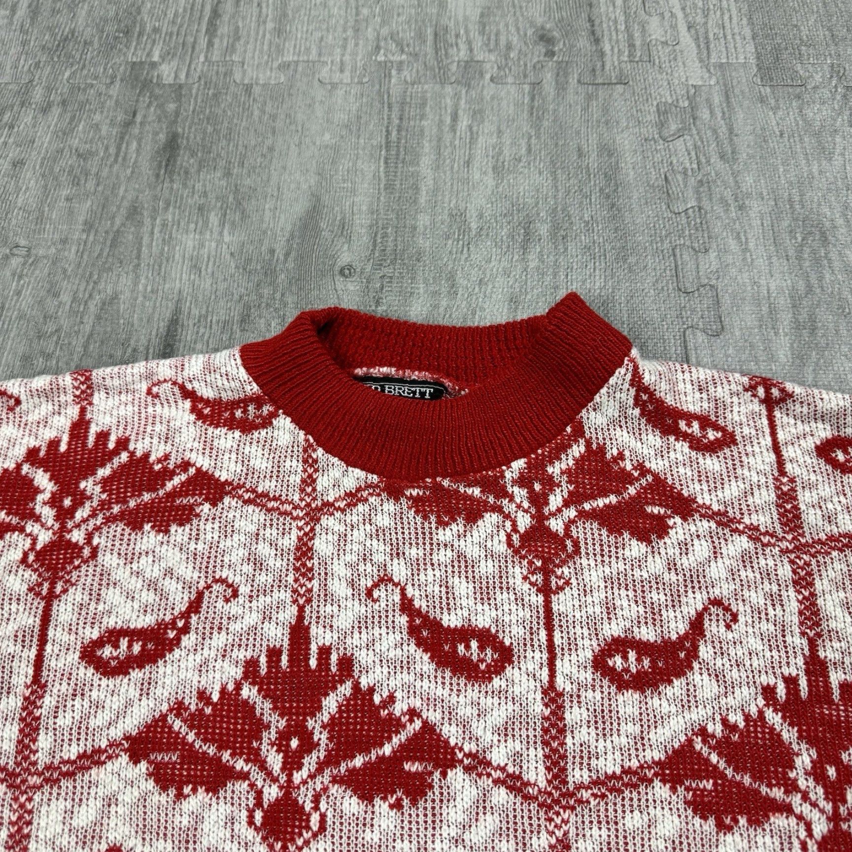 Vintage VINTAGE David Brett USA Made Paisley Knit Sweater Pullover Adult L Blue All Seasons Mens Size US L / EU 52-54 / 3 - 2 Thumbnail
