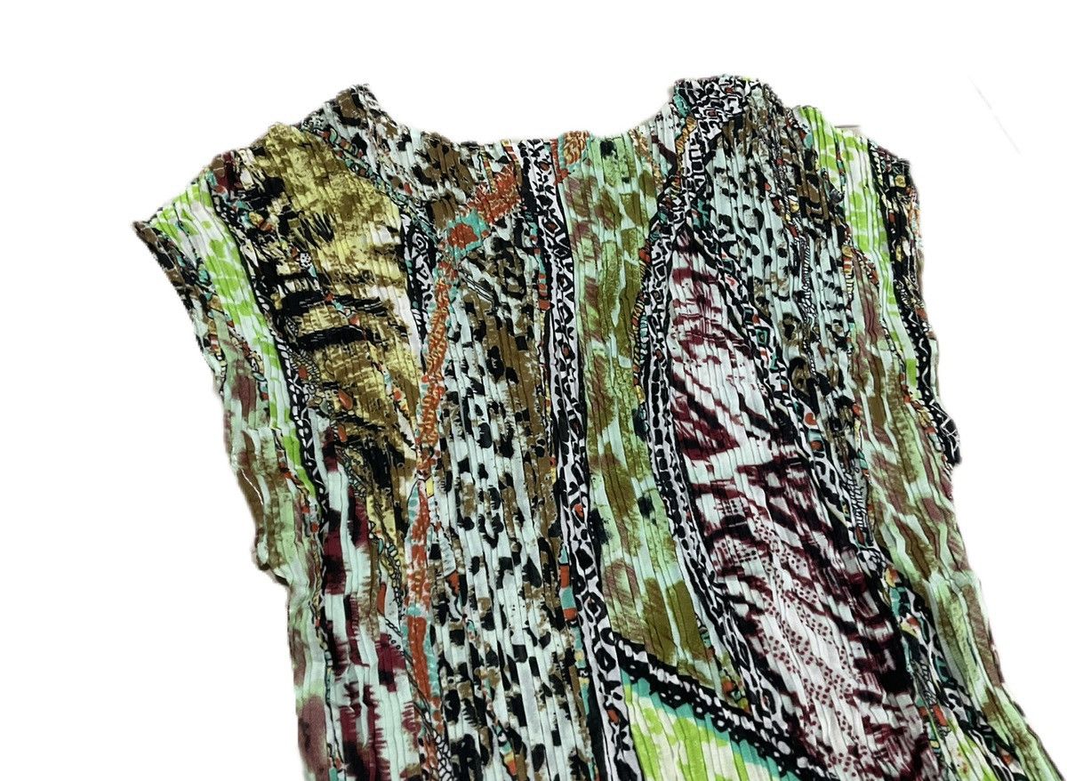 Issey Miyake × Japanese Brand × Pleats Please Issey Miyake 🔥Sick Japanese Pleats Please Style Pleated Leopard Mesh Top Size M / US 6-8 / IT 42-44 - 7 Thumbnail