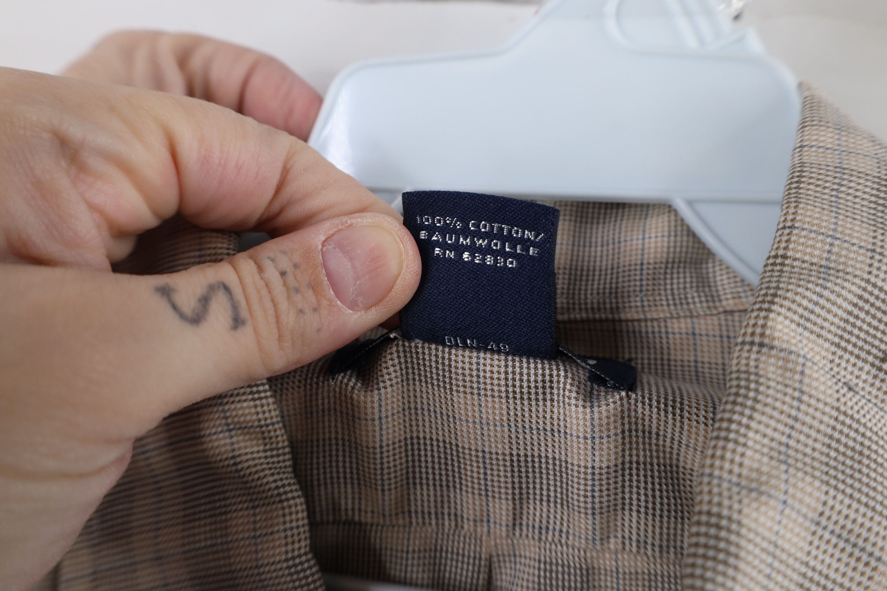 Lands' End × Vintage Vintage 90s Lands End Collared Button Down Shirt Beige Plaid Size US XL / EU 56 / 4 - 10 Thumbnail