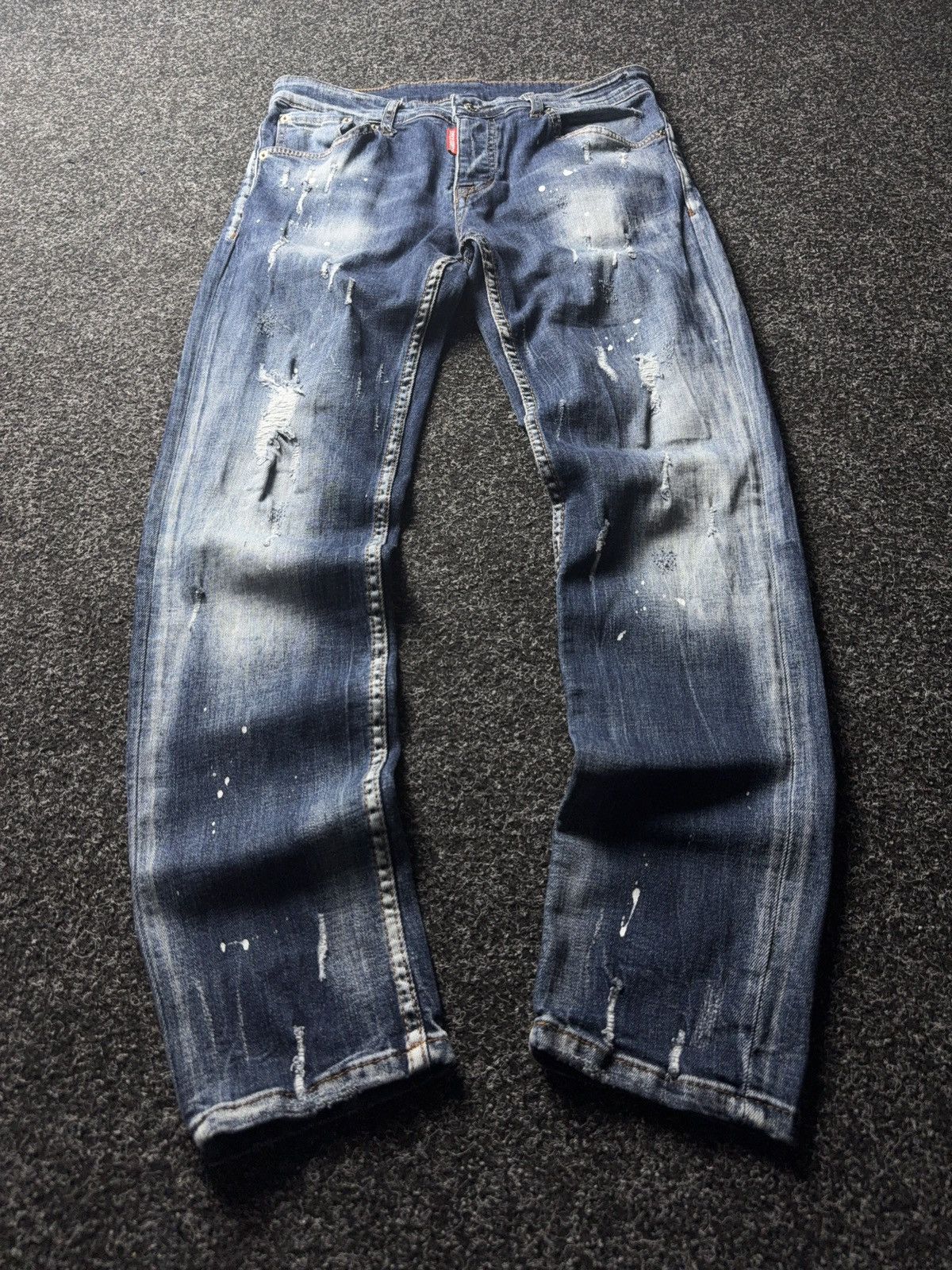 Dsquared2 Luxury Dsquared2 Bros Western Distressed Paint Skinny Jeans Size US 30 / EU 46 - 1 Thumbnail