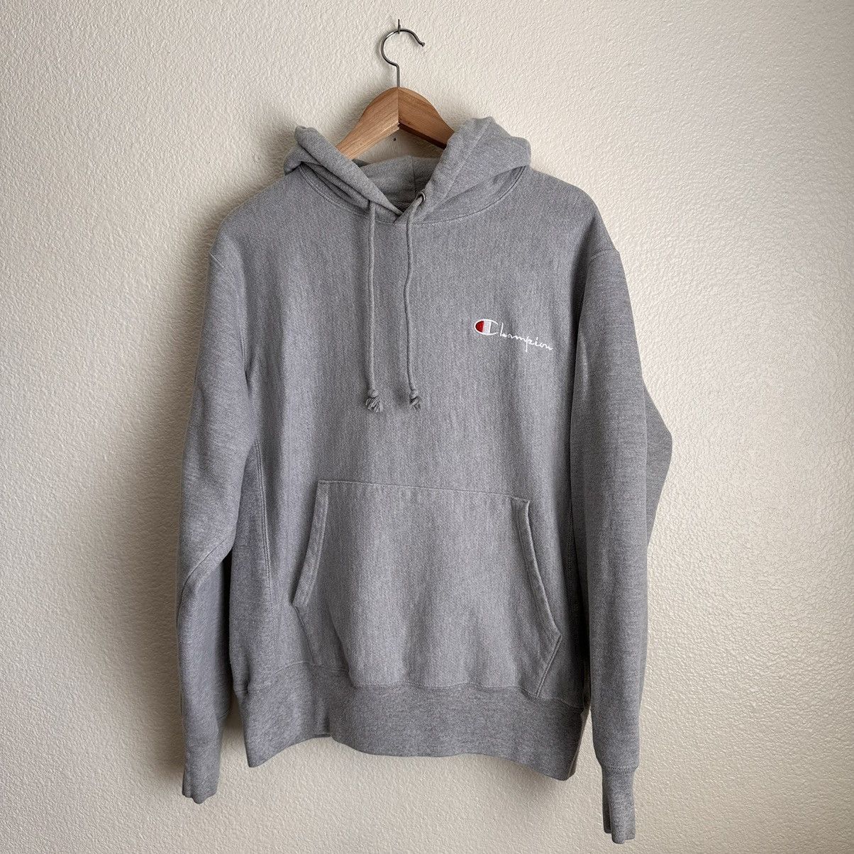 Vintage 2024 Heather Grey Chamion Reverse Weave Hoodie M