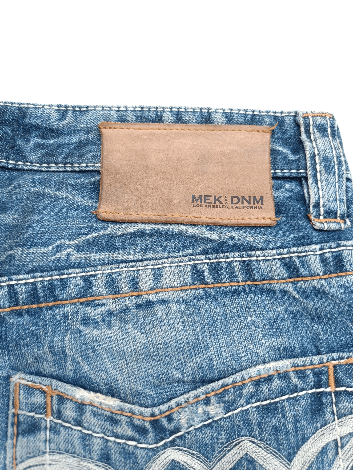 Japanese Brand × Vintage Vintage Flared Mek DNM Distressed Faded Denim E202 Size US 32 / EU 48 - 18 Thumbnail