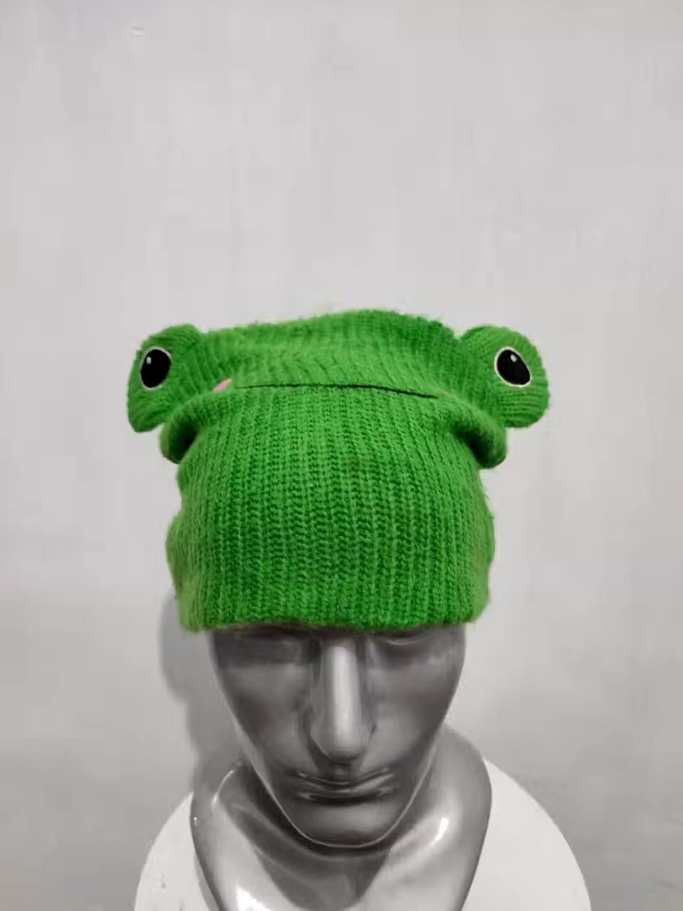 image of Avant Garde Frog Beanie Hats Cartoon Design in Green, Men's