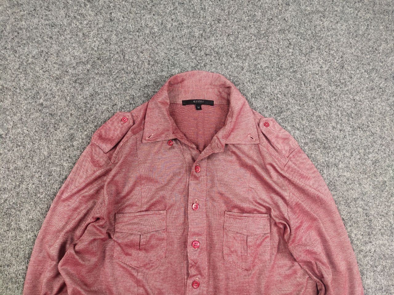 Gucci Vintage '08 Gucci glossy red 1/4 button Long sleeve Shirt Size M / US 6-8 / IT 42-44 - 5 Thumbnail