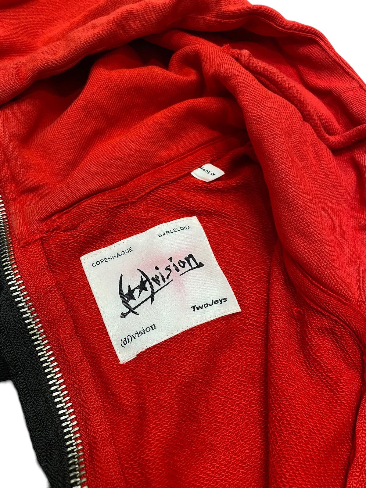 Designer (Di)vision Split Zip Up Spell Out Hoodie Sweatshirt Size US M / EU 48-50 / 2 - 9 Thumbnail