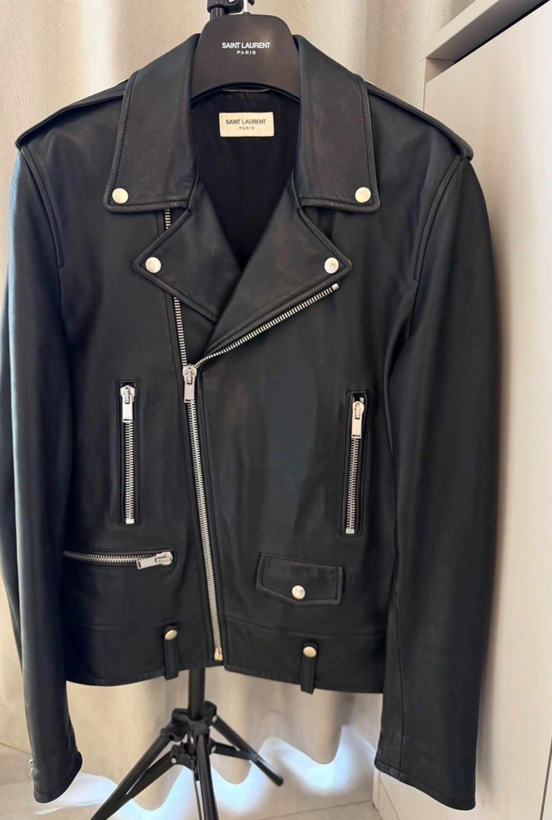 Saint Laurent Paris Saint Laurent SLP 2019FW Lambskin Motorcycle Jacket Size US L / EU 52-54 / 3 - 1 Thumbnail