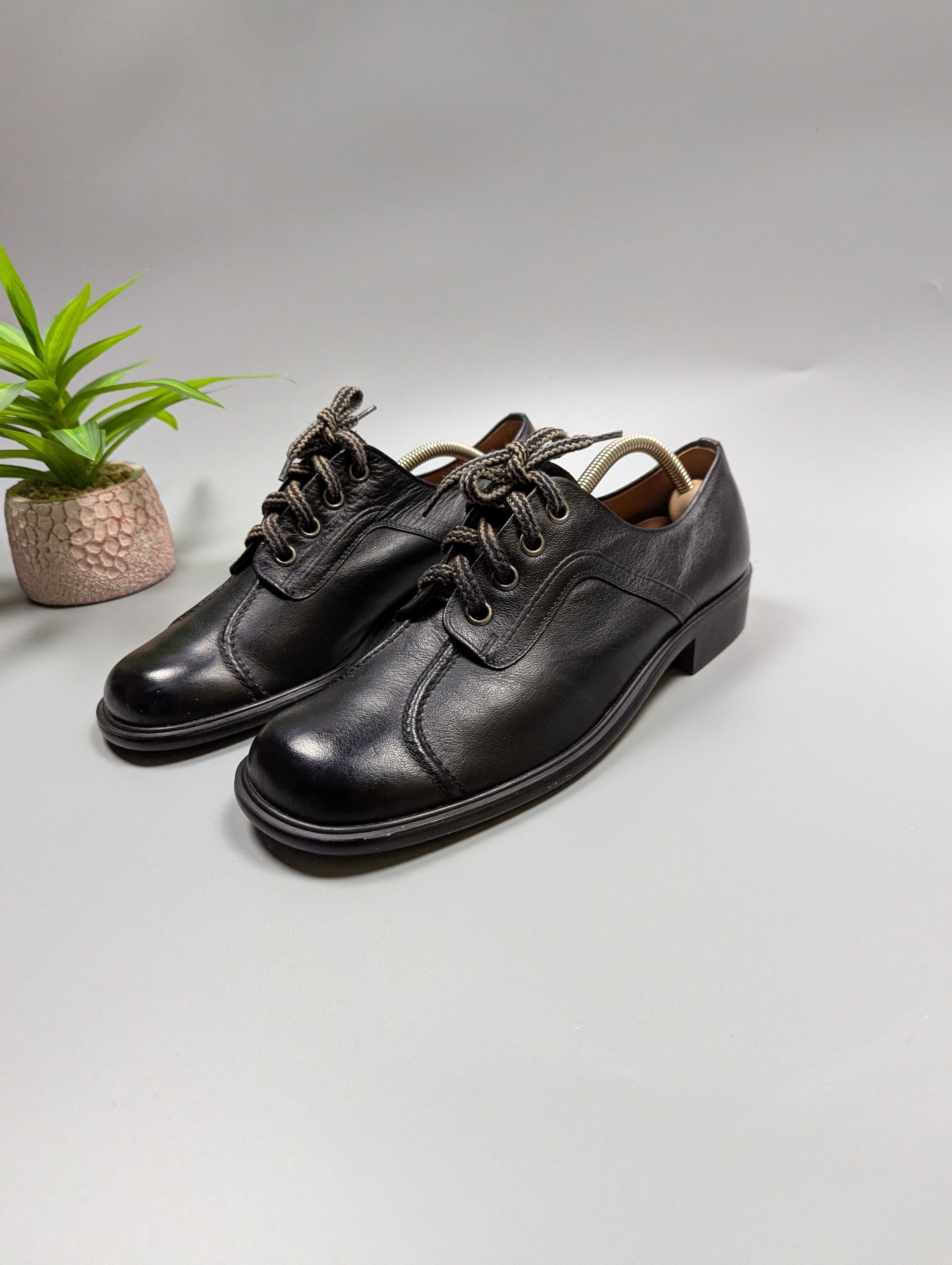 Vintage Vintage Gallus 70s 80s Black Leather Chunky Wide Toe Shoes Size US 9 / EU 42 - 2 Thumbnail