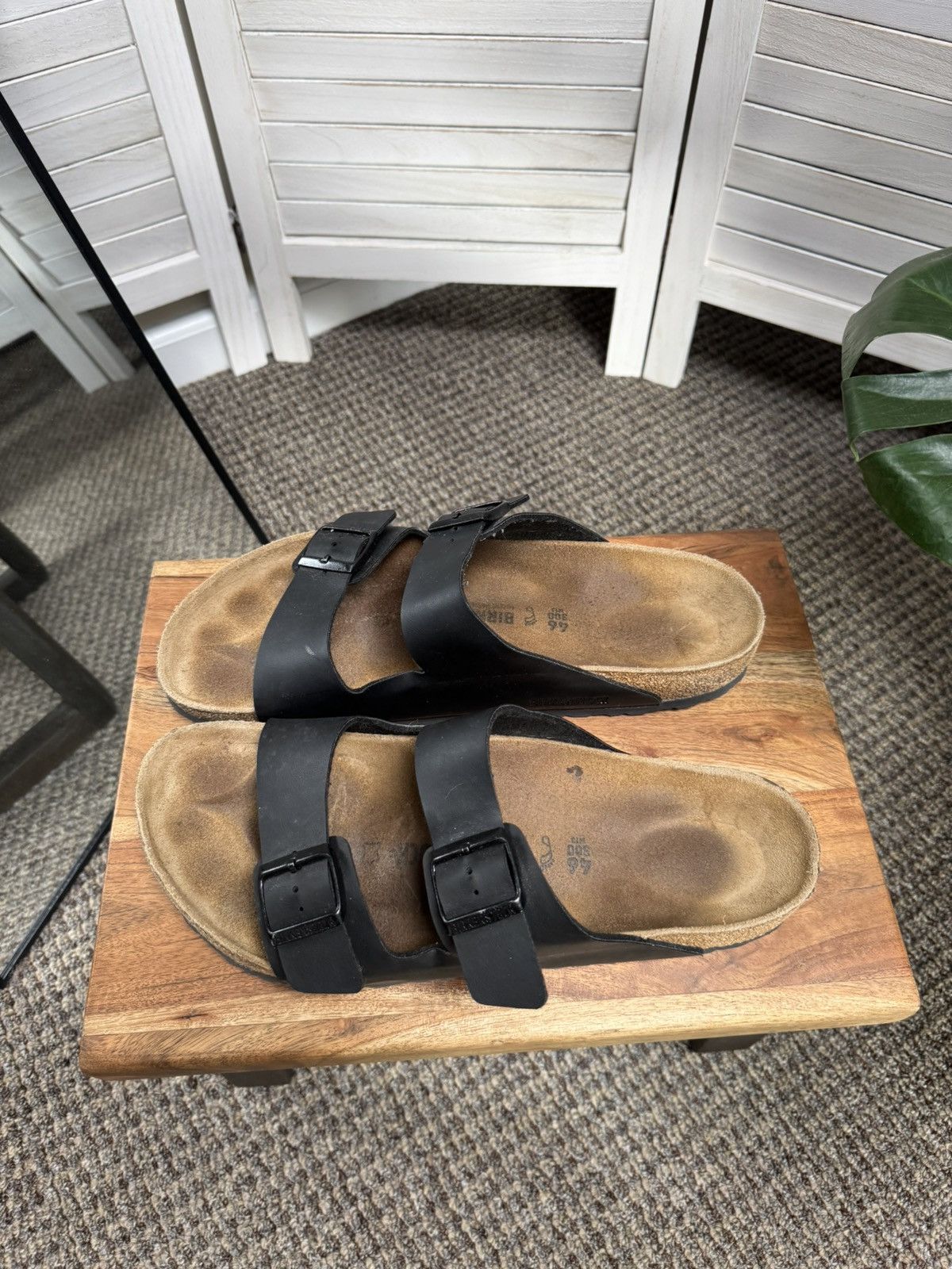 Birkenstock Men’s Leather Sandals Birkenstock Arizona Black Size:12 Size US 12 / EU 45 - 8 Thumbnail