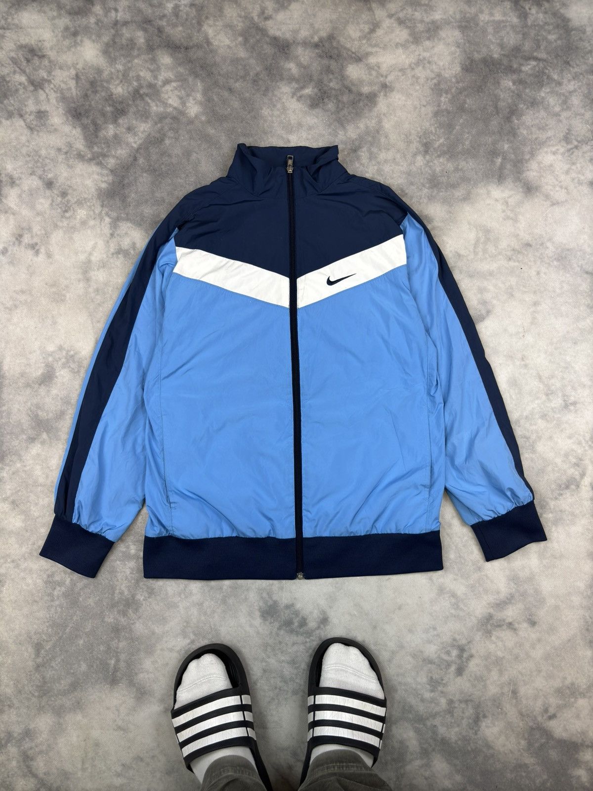 Nike RARE Nike 90s Logo Swoosh Jacket Y2K windbreaker soccer Size US M / EU 48-50 / 2 - 1 Thumbnail