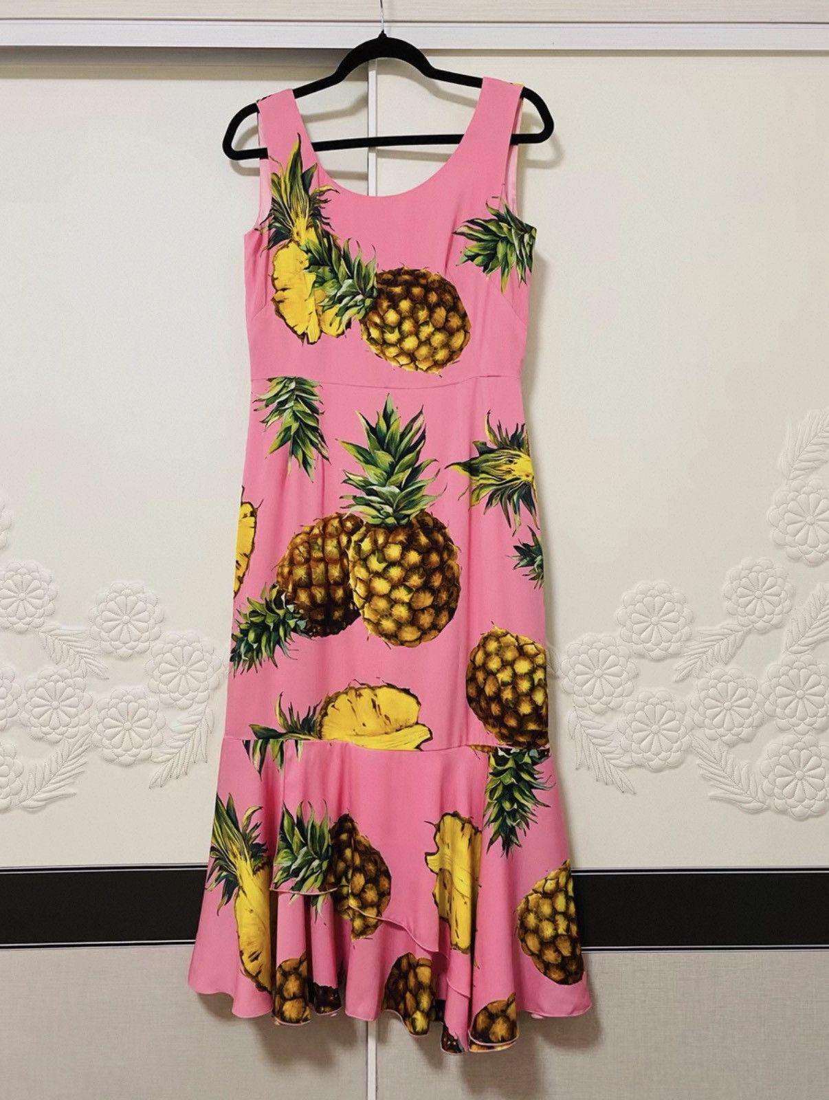 Dolce & Gabbana Dolce Gabbana Pink Pineapple Mermaid Silk Dress Size M / US 6-8 / IT 42-44 - 10 Thumbnail