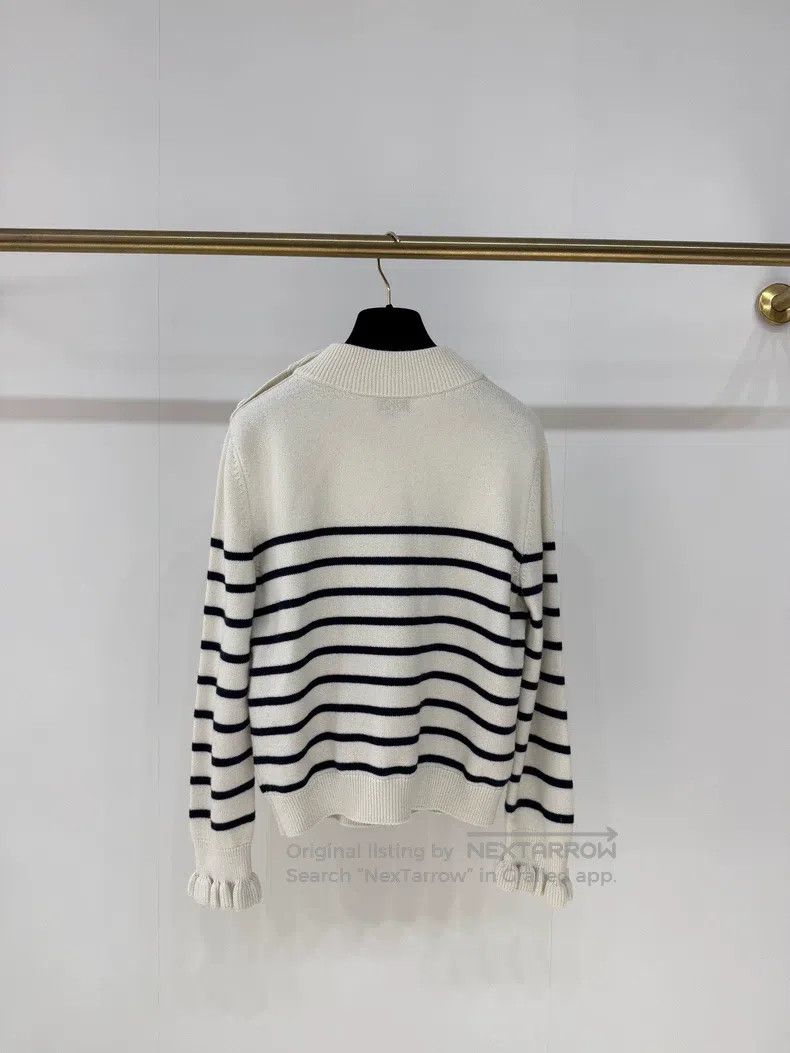 Chanel Chanel 23C sequin double C logo striped lace knitted sweat Size XS / US 0-2 / IT 36-38 - 2 Thumbnail