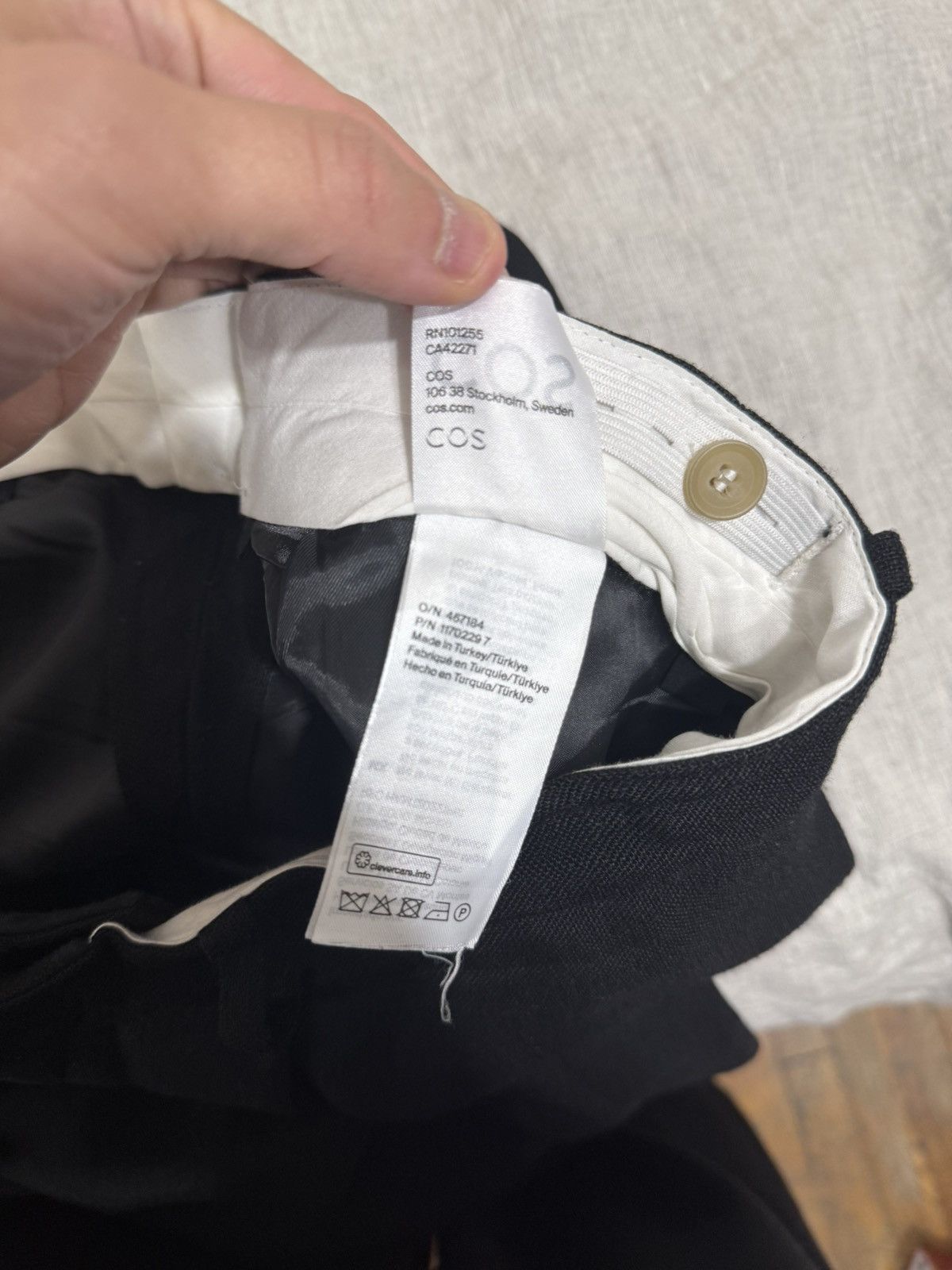 Cos COS Atelier Black Linen Trousers Size US 32 / EU 48 - 6 Thumbnail