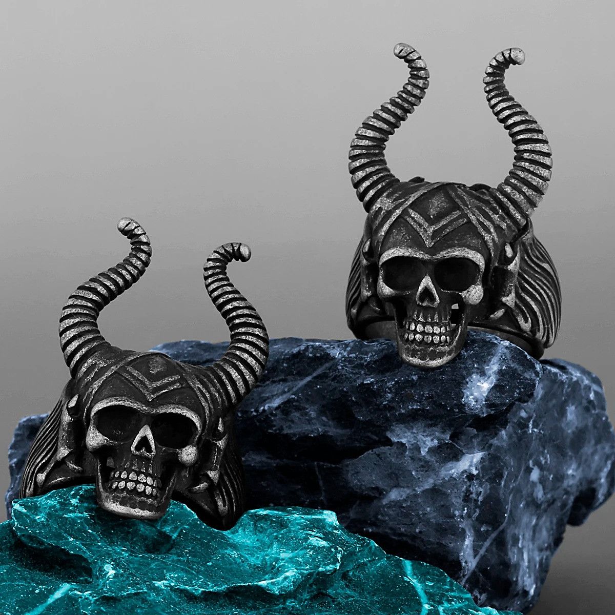 Vintage Demon Skull Ring Size 44 - 2 Thumbnail