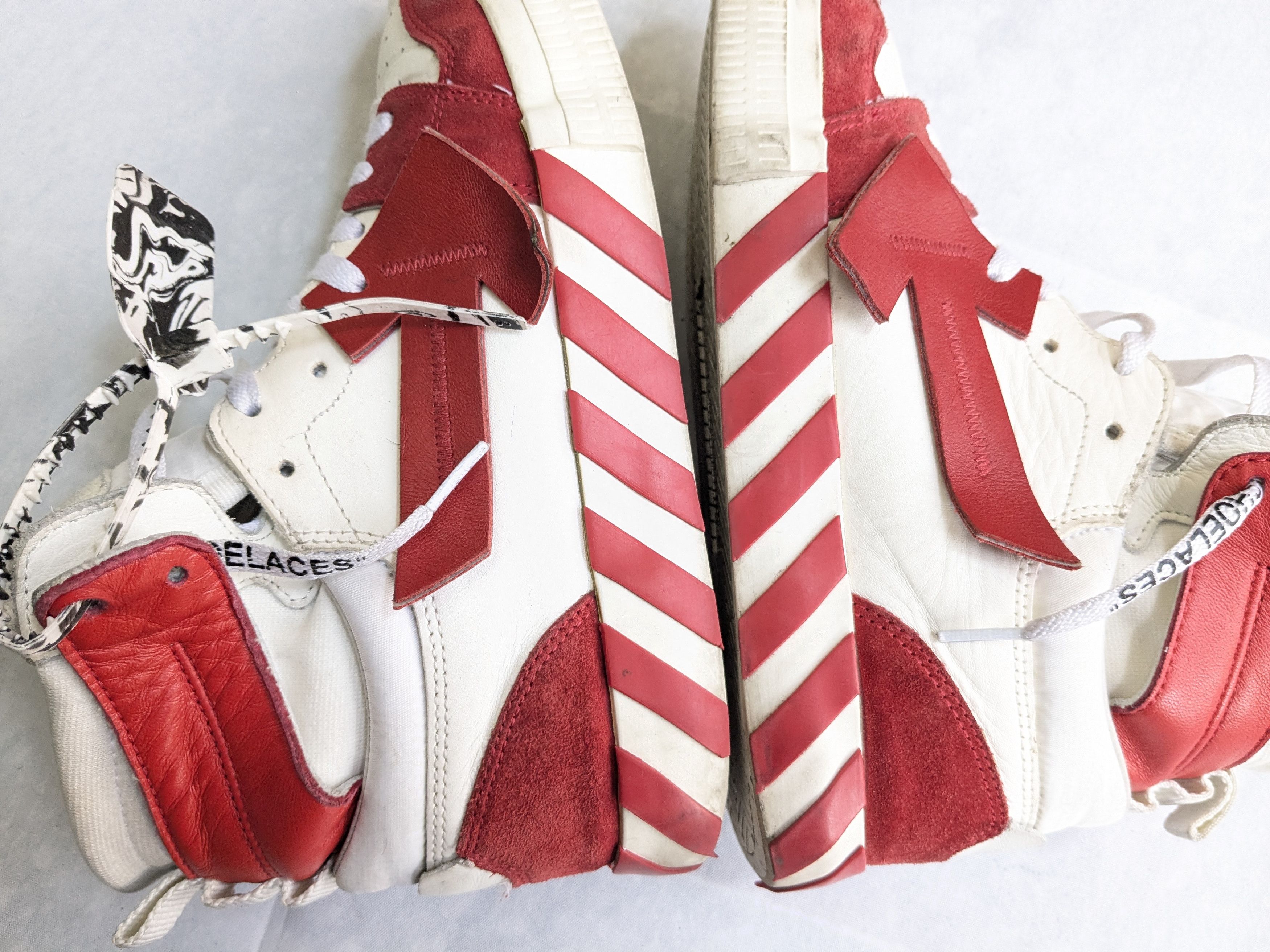 Off-White Off-white Vulcanized High Top Sneakers Red White 10 43 Size US 10 / EU 43 - 9 Thumbnail
