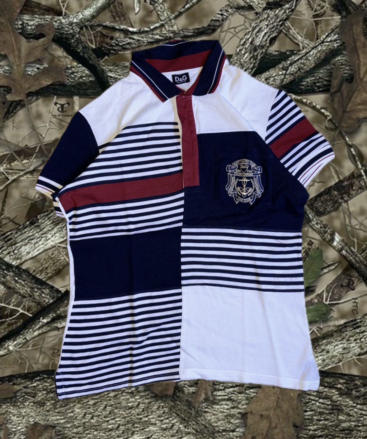 Dolce & Gabbana Polo D&G | striped pattern | elegant marine style Size M / US 6-8 / IT 42-44 - 1 Thumbnail