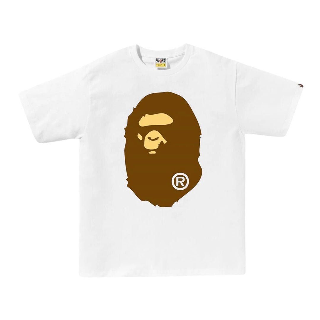 Bape Big Ape Head Tee White/Brown Size US XXL / EU 58 / 5 - 1 Thumbnail