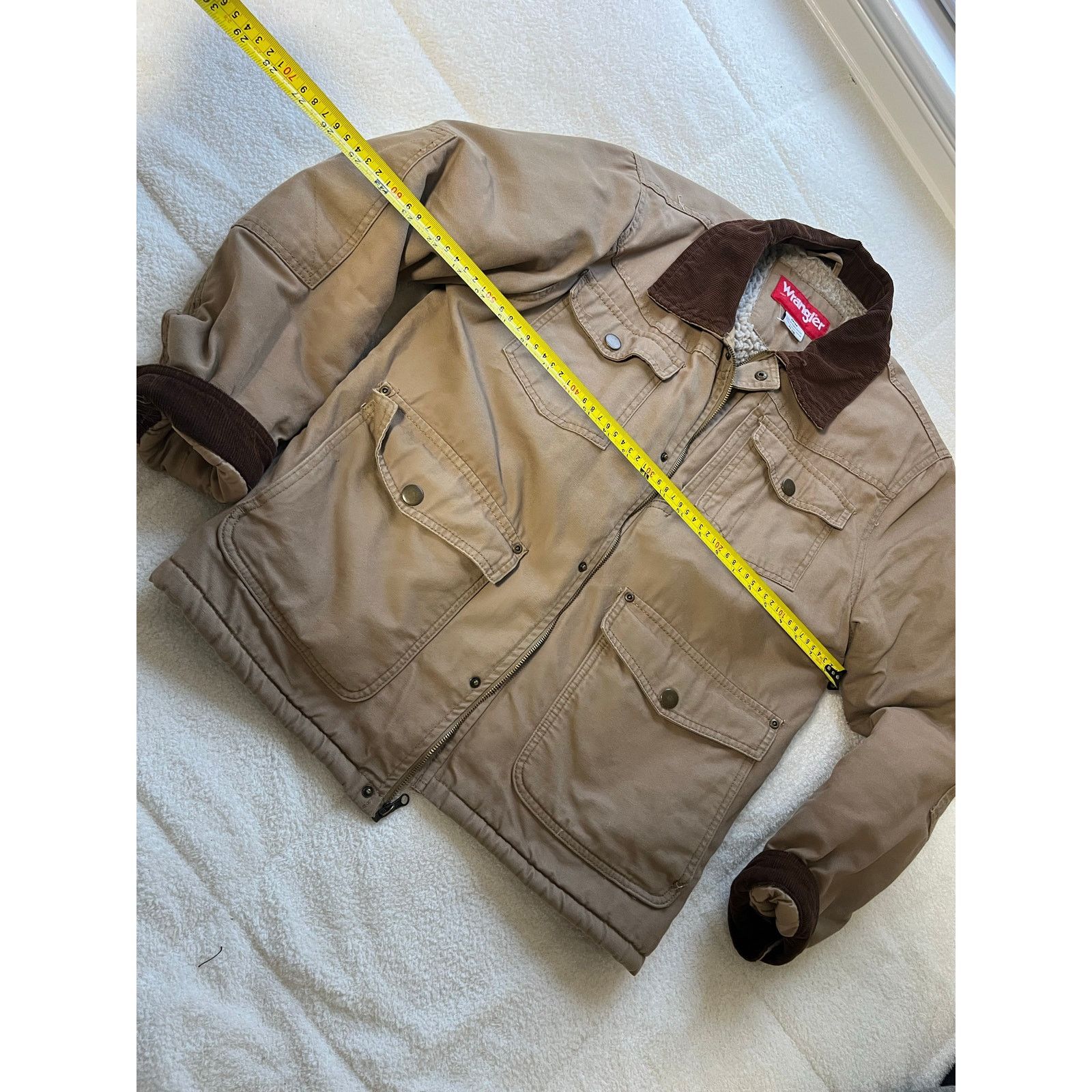 Wrangler Vtg Tan Brown Wrangler Chore Canvas Coat Corduroy Collar Size US M / EU 48-50 / 2 - 6 Thumbnail