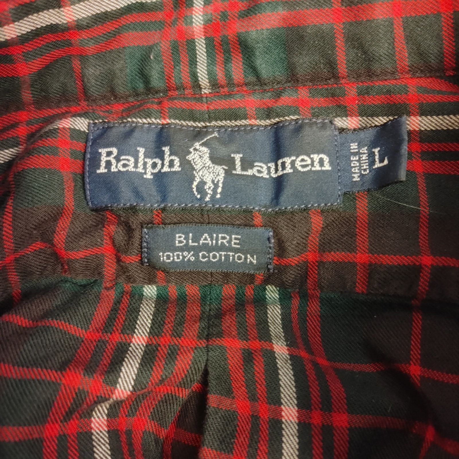 Ralph Lauren Ralph Lauren Mens LG Red/Black/Grey Plaid Long Sleeve Shirt Size US L / EU 52-54 / 3 - 3 Thumbnail