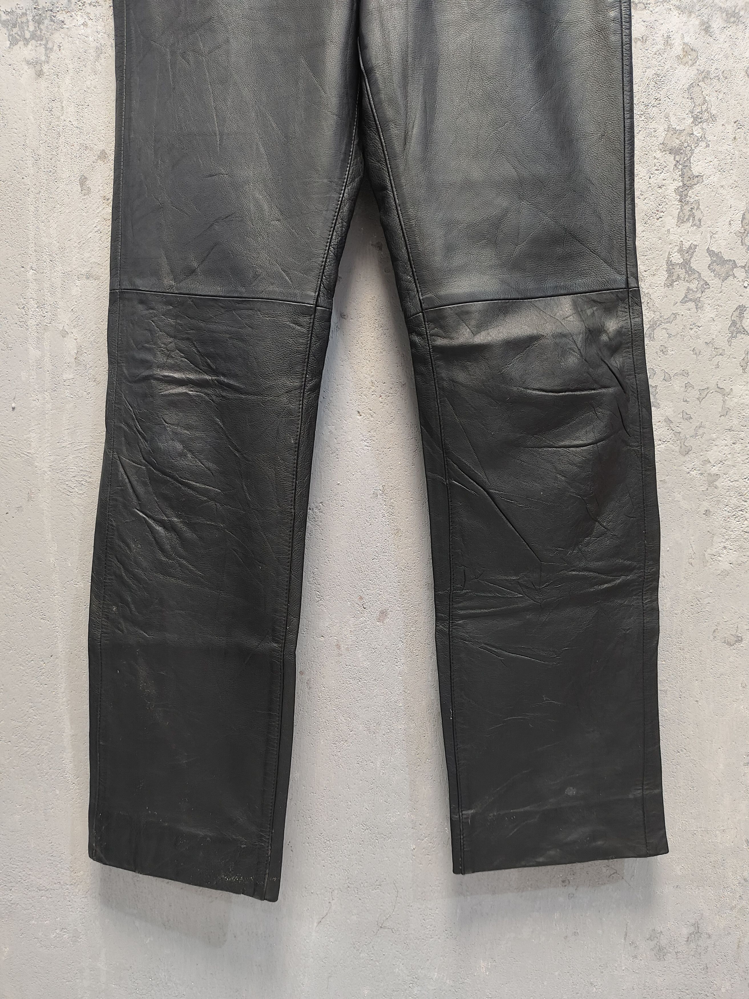 Marithe + Francois Girbaud 90s Marithe Francois Girbaud Minimal Leather Trousers Size US 30 / EU 46 - 3 Thumbnail