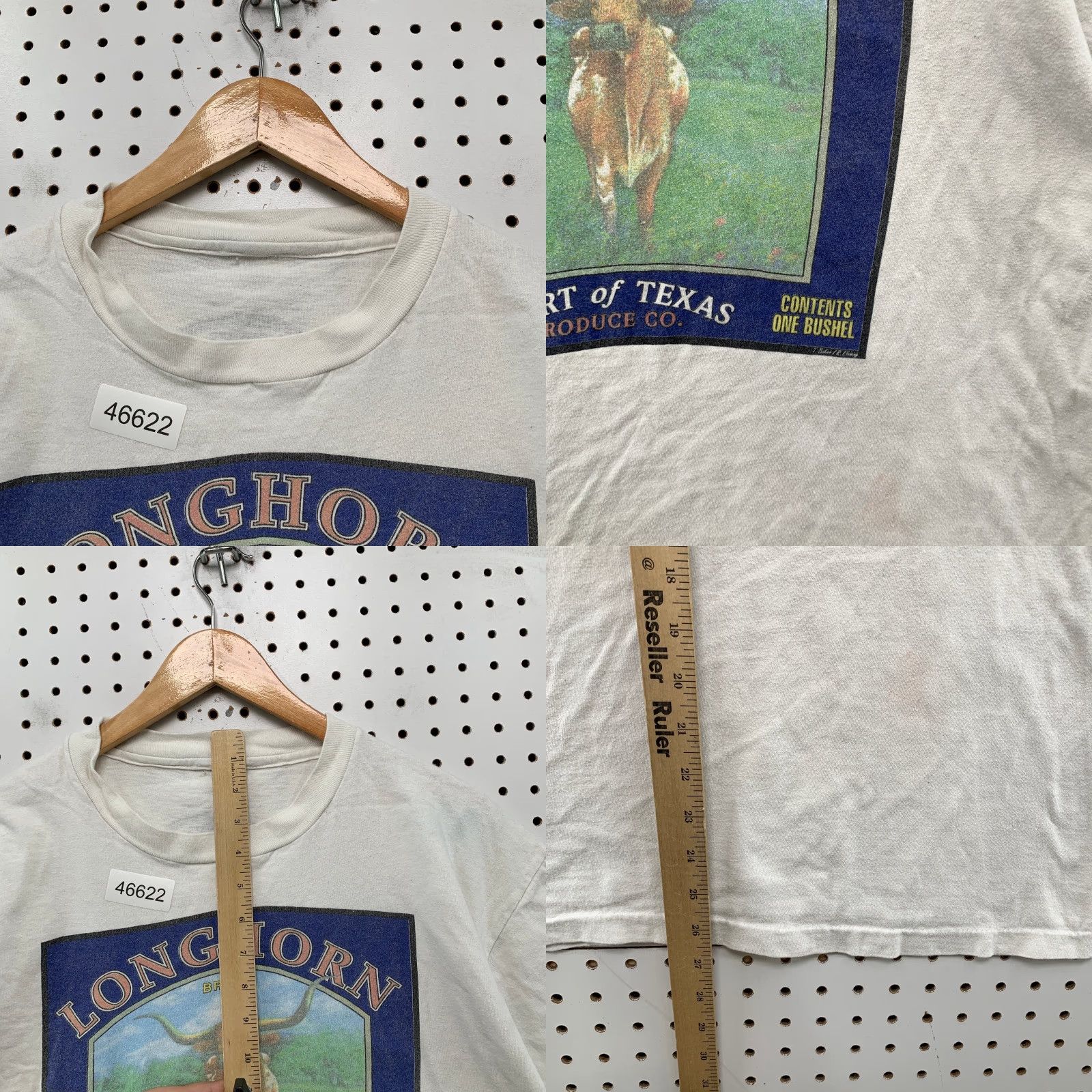 Vintage VINTAGE Longhorn Bull Texas Shirt Men M White USA Texas Art Fruit Crate USA Size US M / EU 48-50 / 2 - 8 Thumbnail