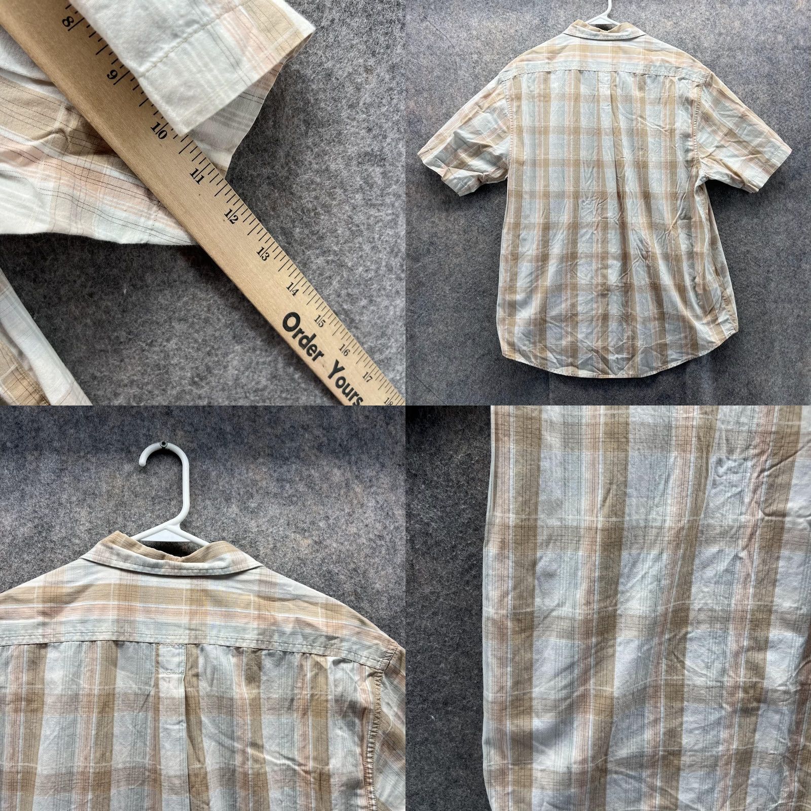 Calvin Klein Calvin Klein Shirt Men Large Khaki Casual Button-Down Plaid Cotton Retro Preppy Size US L / EU 52-54 / 3 - 8 Thumbnail