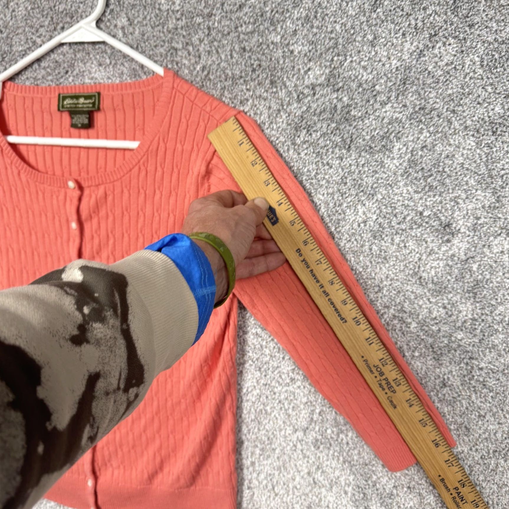 Eddie Bauer Vintage Eddie Bauer Cardigan Women M Salmon Pink Knit Sweater 3/4 Sleeve Button Front Pima Cotton Nylon Stretch Coastal Grandmother 90s style Womens Size M / US 6-8 / IT 42-44 - 3 Thumbnail
