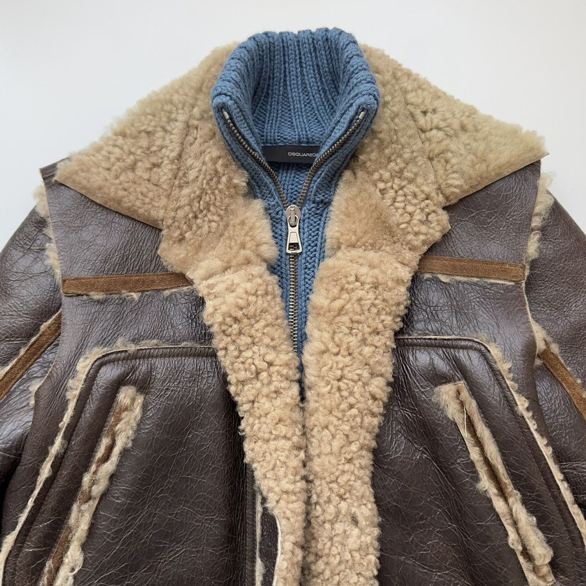 Dsquared2 Dsquared2 F/W 2002 Hybrid Knit & Leather Jacket Size US M / EU 48-50 / 2 - 9 Thumbnail
