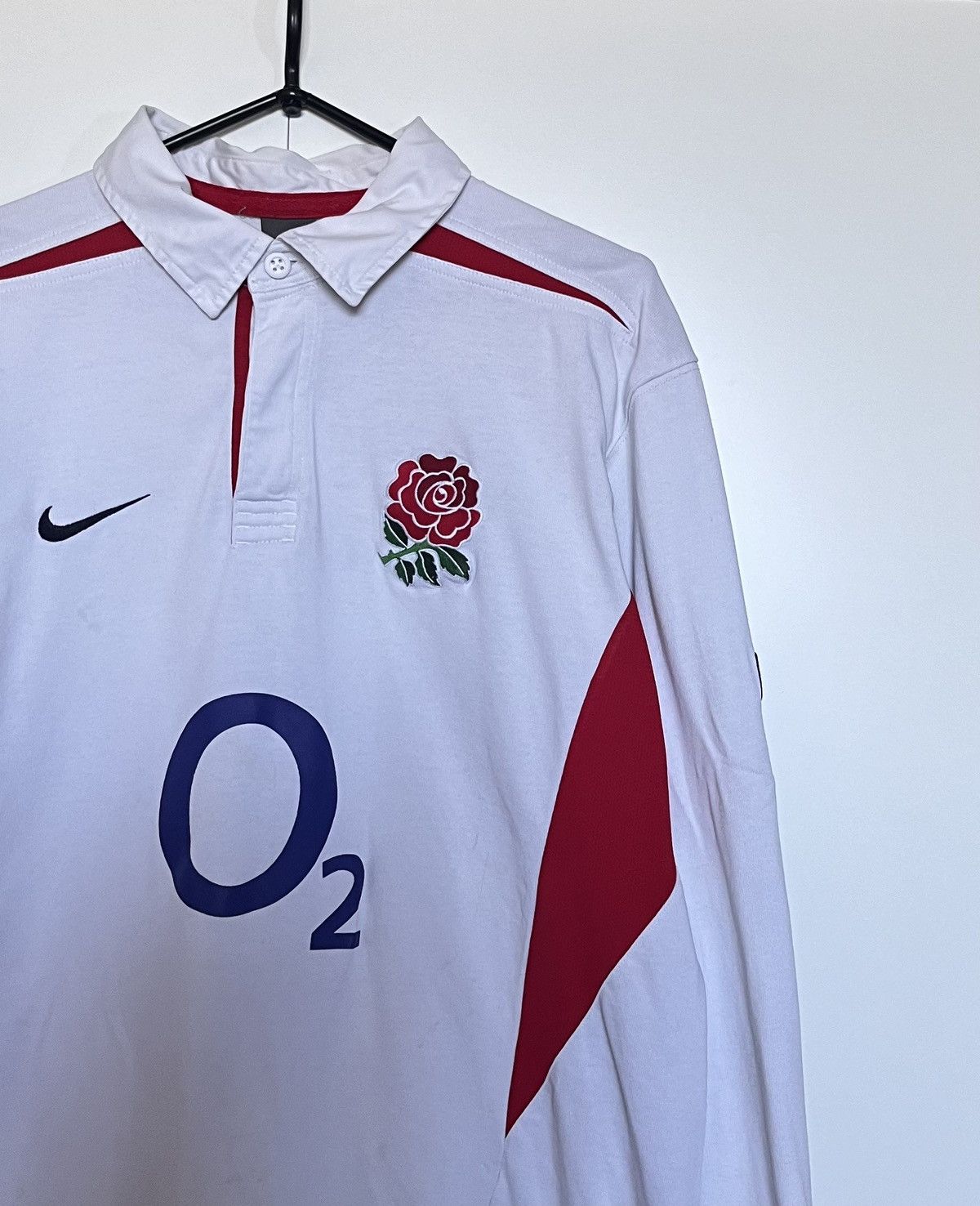 🏴󠁧󠁢󠁥󠁮󠁧󠁿Vintage 00s Nike England Rugby League Polo Sweatshirt