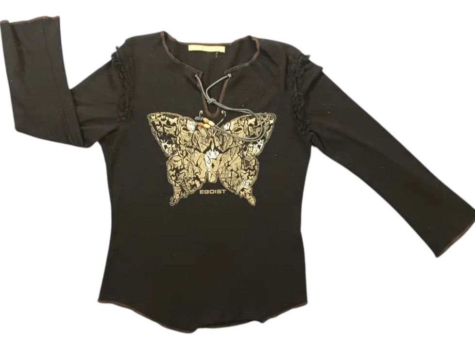 Beauty Beast × If Six Was Nine × Japanese Brand Black Egoist Gold Butterfly Print Long sleeve Size US M / EU 48-50 / 2 - 4 Thumbnail
