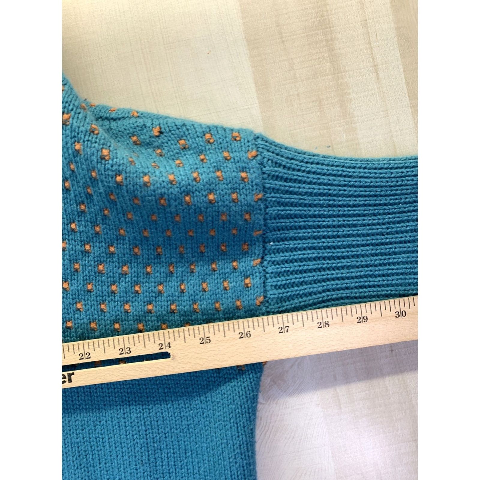 Vintage LoveRiche Women’s Polka Dot Blue Short Sleeve Knit Crop Sweater M Size M / US 6-8 / IT 42-44 - 7 Thumbnail