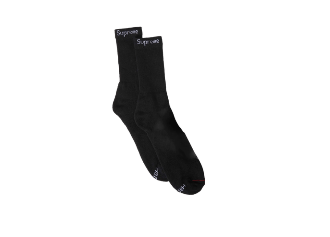 Hanes × Supreme Supreme x Hanes Crew Socks Black 4 Pack Size ONE SIZE - 1 Thumbnail