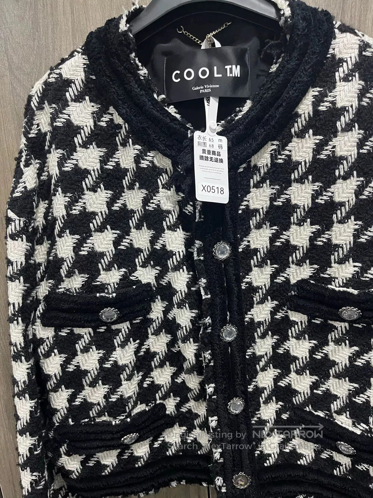 Other Black White Houndstooth Knit Coat. Size M / US 6-8 / IT 42-44 - 7 Thumbnail