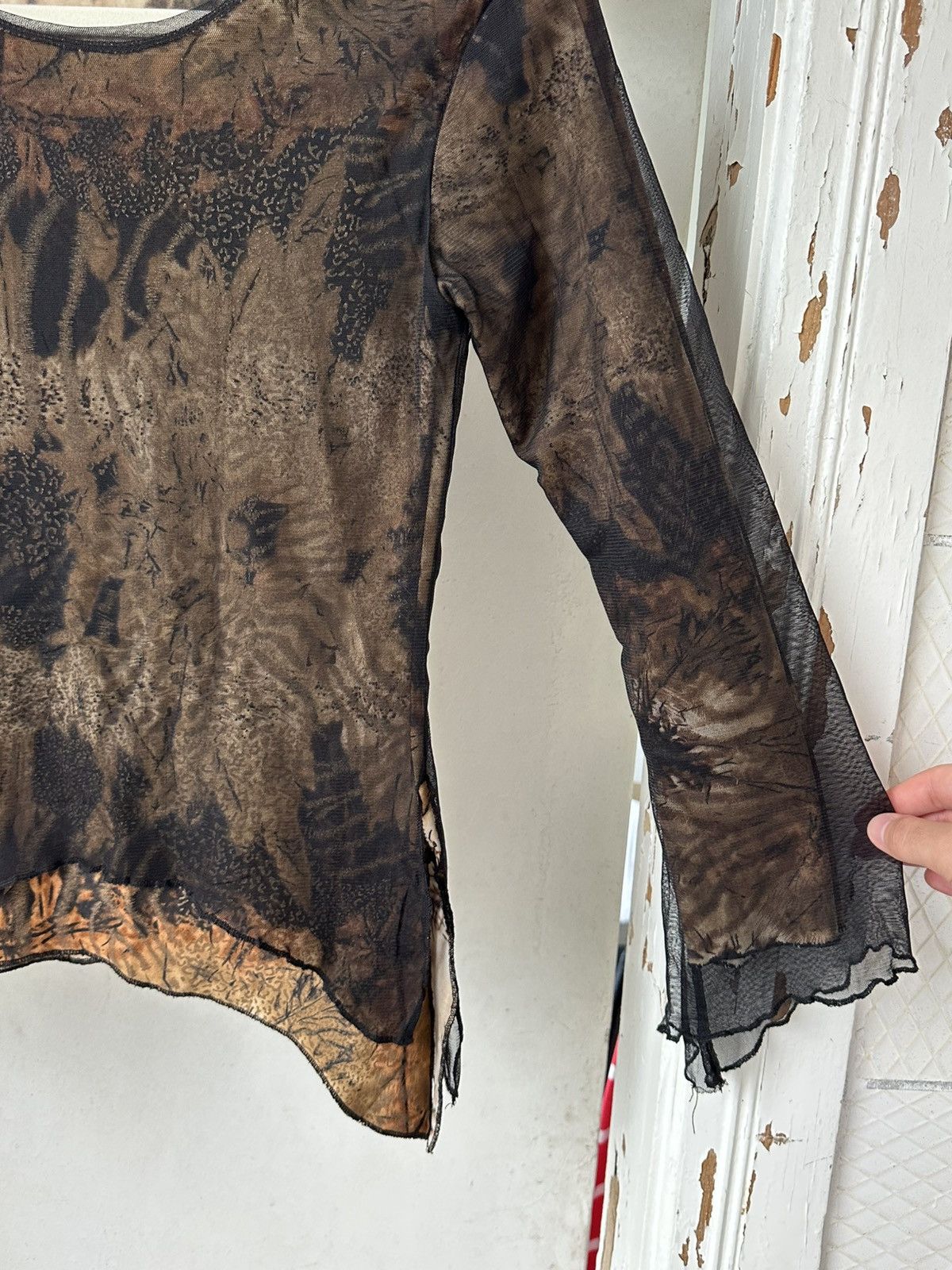 Vintage Vintage Gaultier Style Mesh Printed Jumper Size M / US 6-8 / IT 42-44 - 4 Thumbnail