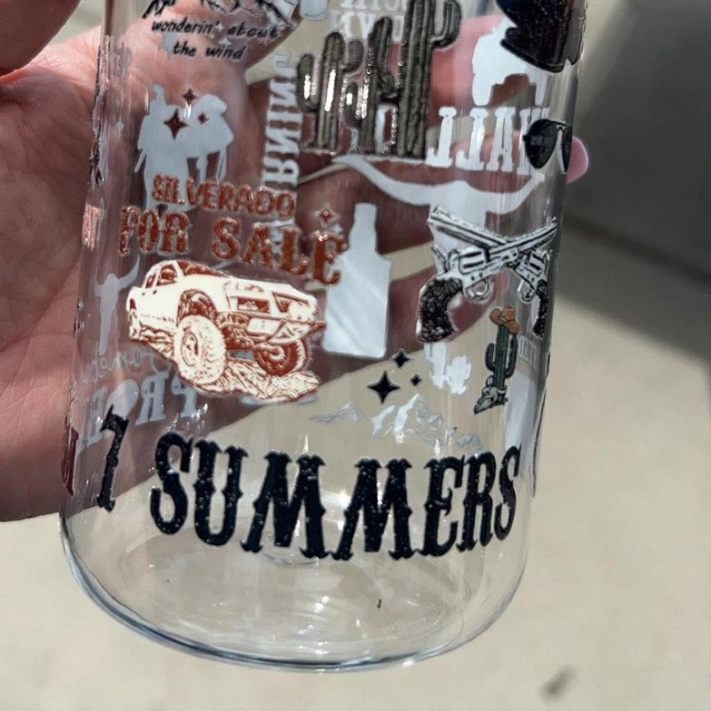 The Unbranded Brand 7 Summers tumbler with uvdtf stickers and lid #tumblers Size ONE SIZE - 2 Thumbnail
