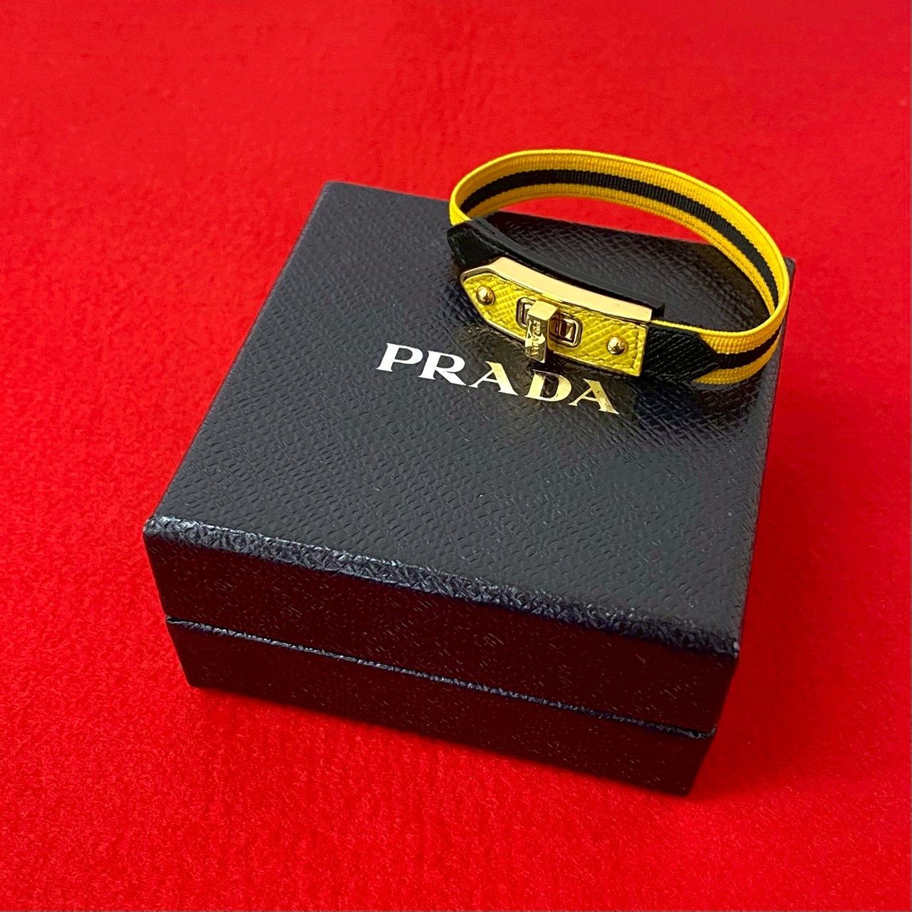 Prada Prada Prada Turnlock Nylon Saffiano Leather Bracelet Leather Bracelet DUTY FREE for USA Size ONE SIZE - 1 Thumbnail