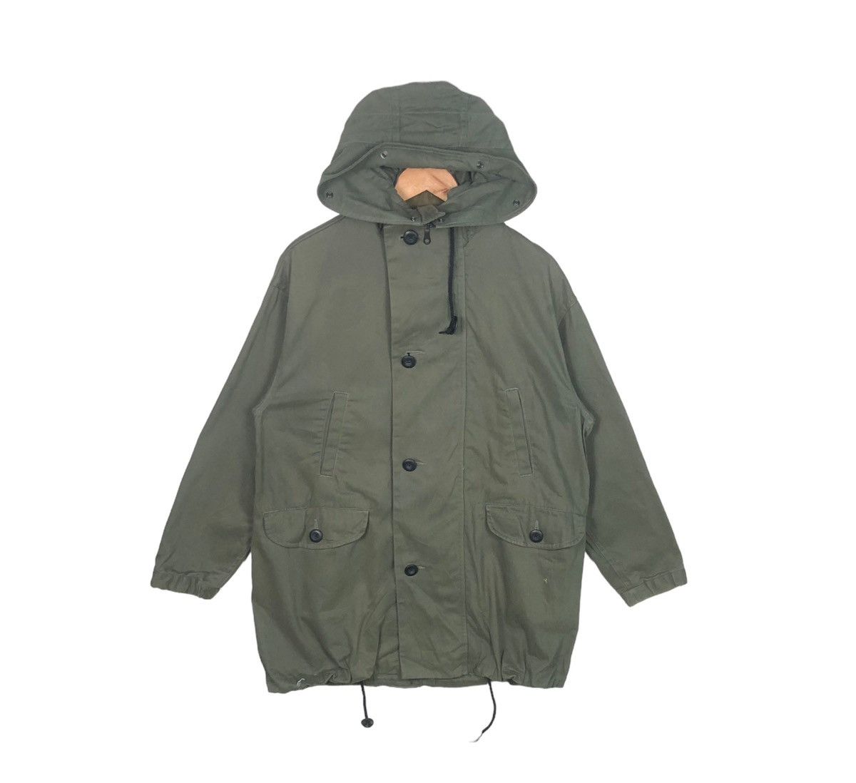 image of Seditionaries x Winter Session Bark Tannage Japanese Parka Jacket Hooded in Green (Size Large)