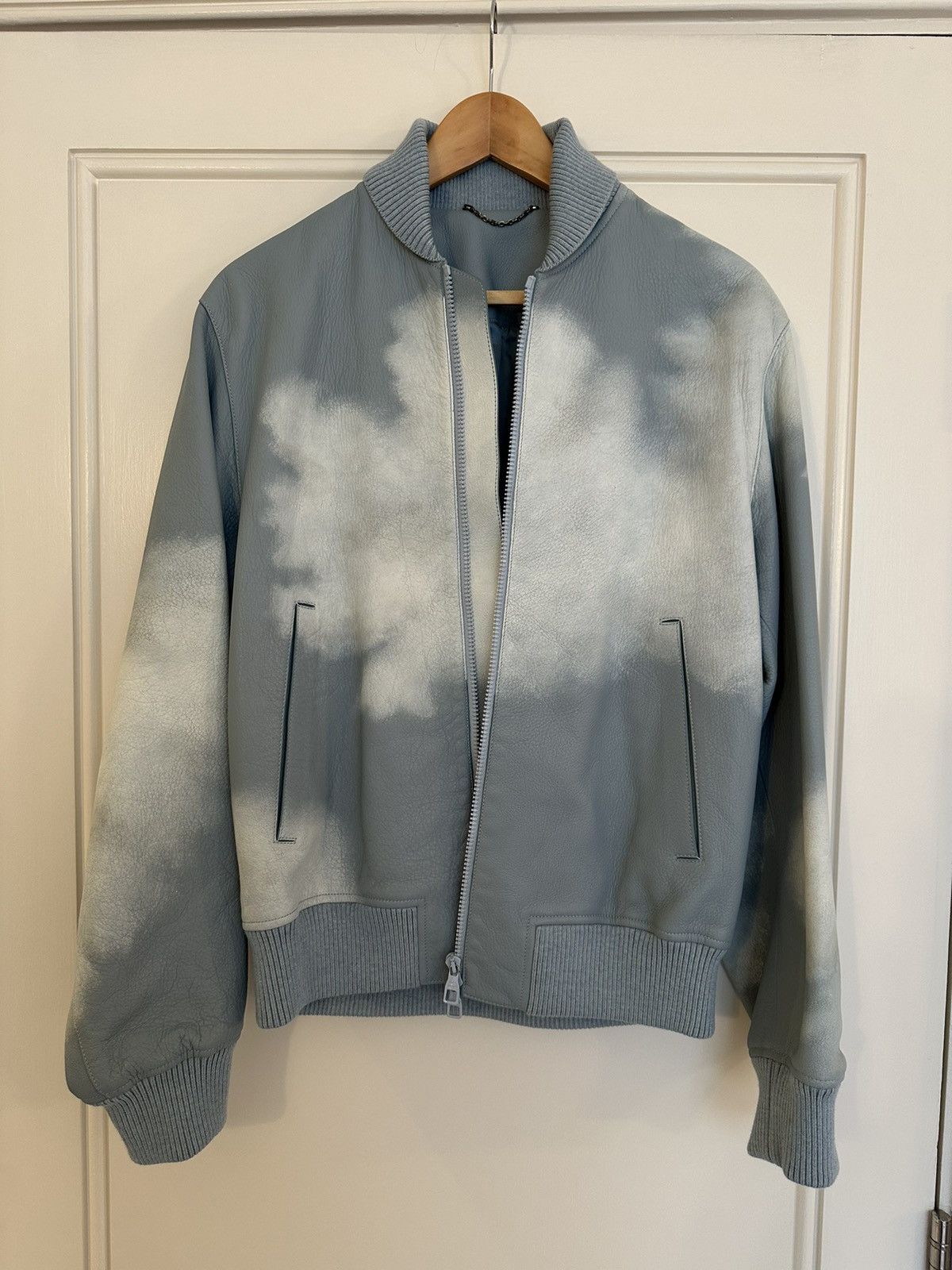 Image of Louis Vuitton Cloud Print Jacket In Blue, Men's (Size Small)