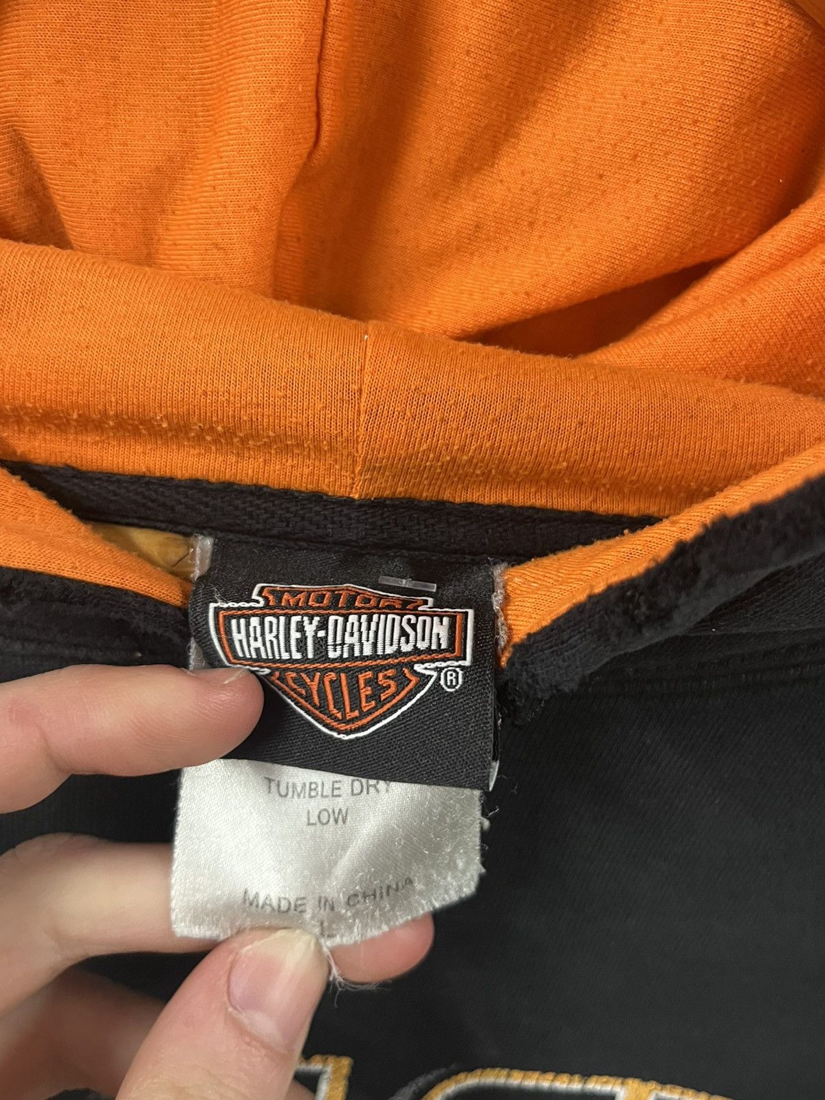 Harley Davidson Harley Davidson thrashed and faded hoodie hype rare skater Size US L / EU 52-54 / 3 - 8 Thumbnail