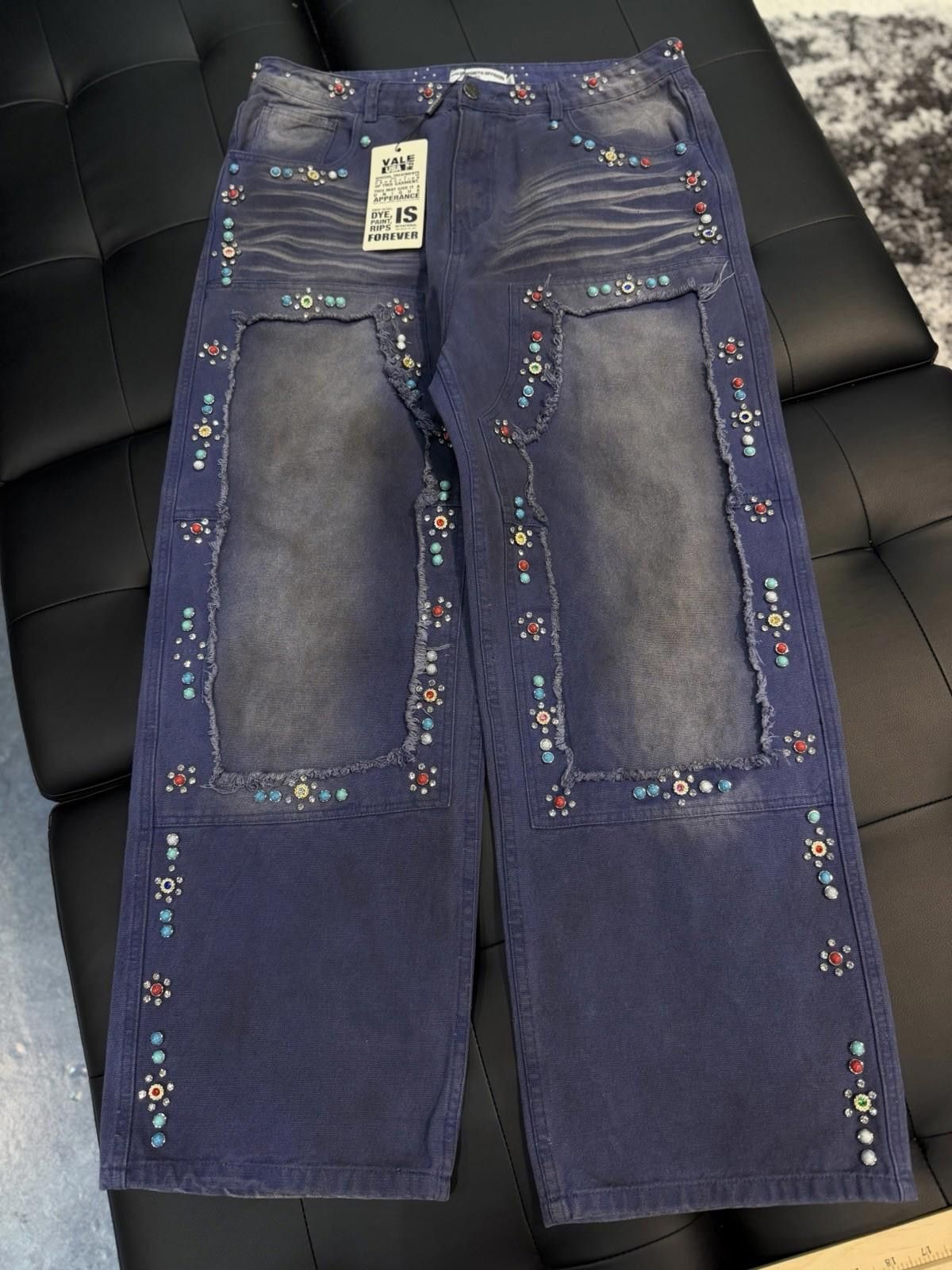 Vale Valley Baggy Denim Blue Jeans Size 30 (NEW) Authentic Pants Size US 30 / EU 46 - 1 Thumbnail
