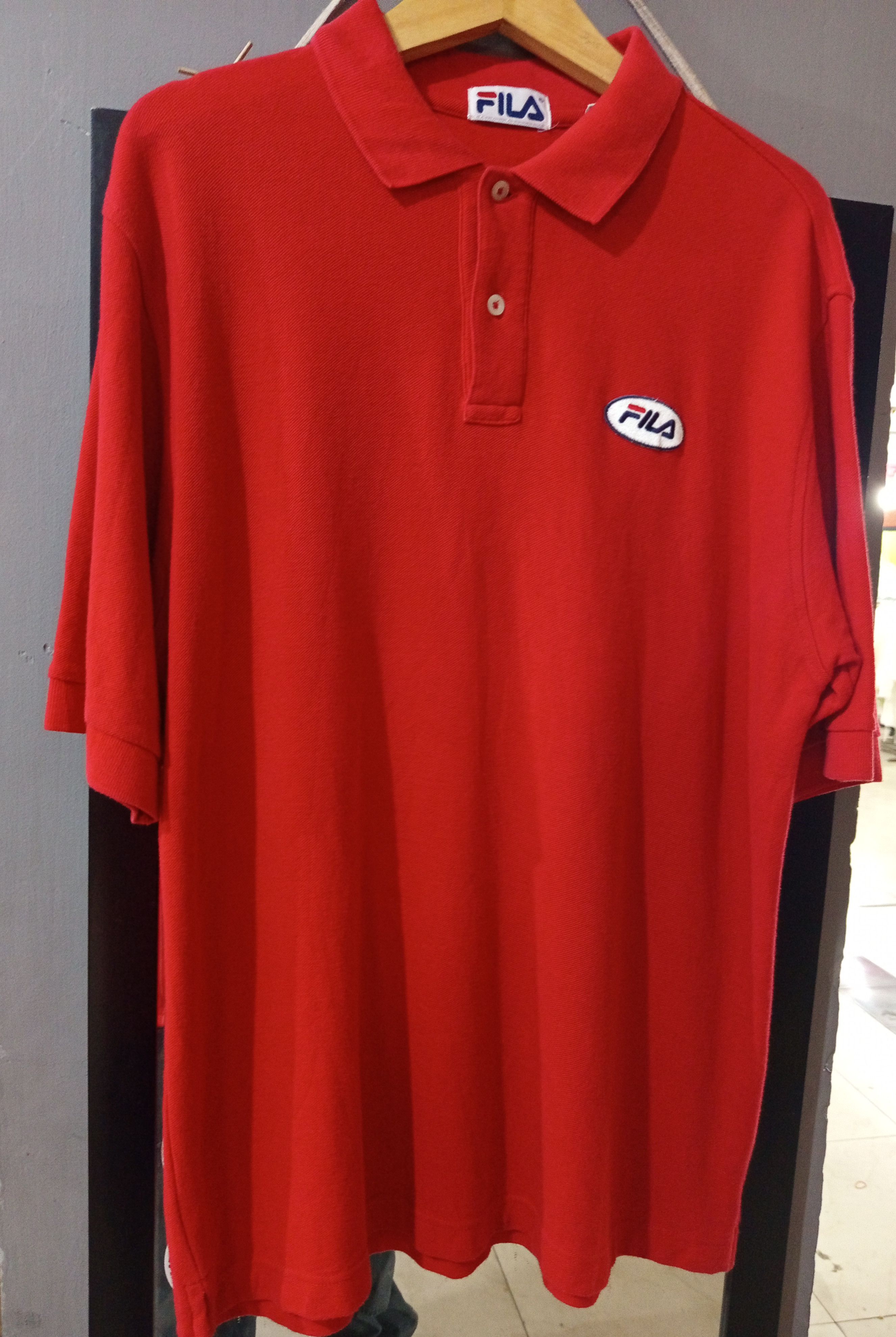 Vintage 1990s FILA Made in USA Red Polo Vintage Sportswear Size US L / EU 52-54 / 3 - 5 Thumbnail