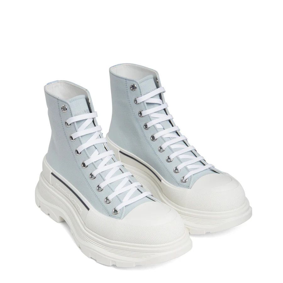 Alexander McQueen o1y1024 Hi-Top Sneakers in White & Sky Blue Size US 10.5 / EU 43-44 - 1 Thumbnail