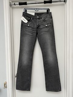 Helmut Lang 2004 Vintage Sanded Broken Denim Low Waist Bootcut