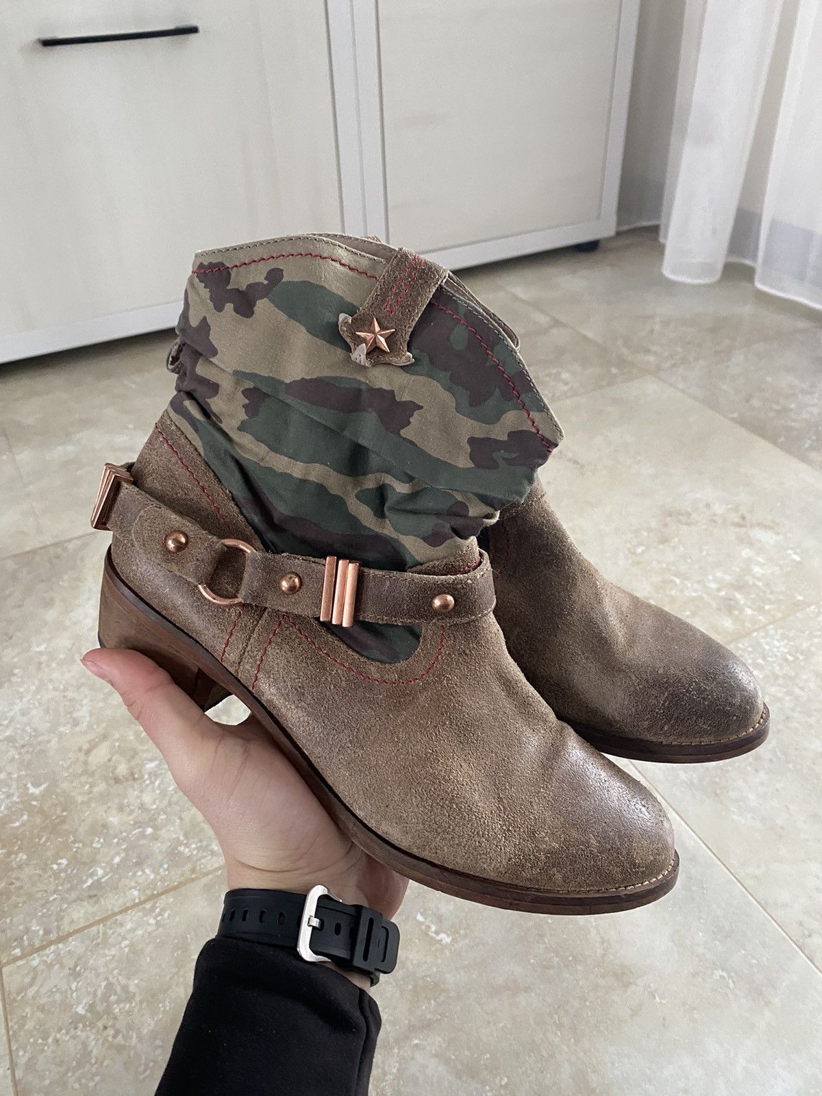 If Six Was Nine Vintage AS98 Buckle Biker Boots Rick Owens Style Airstep Y2K Size US 6.5 / EU 39-40 - 3 Thumbnail