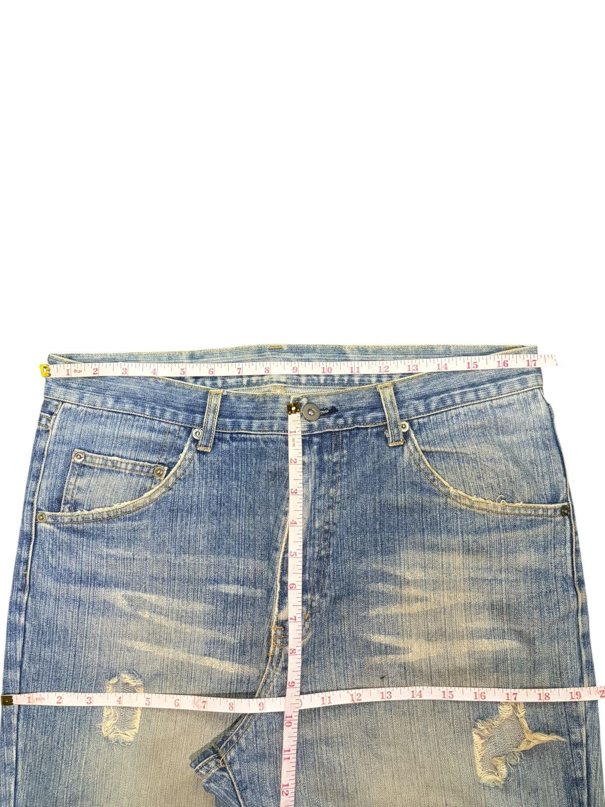 Edwin Unbranded Faded Wash Distressed Loose Jeans Size 34" / US 12 / IT 48 - 6 Thumbnail