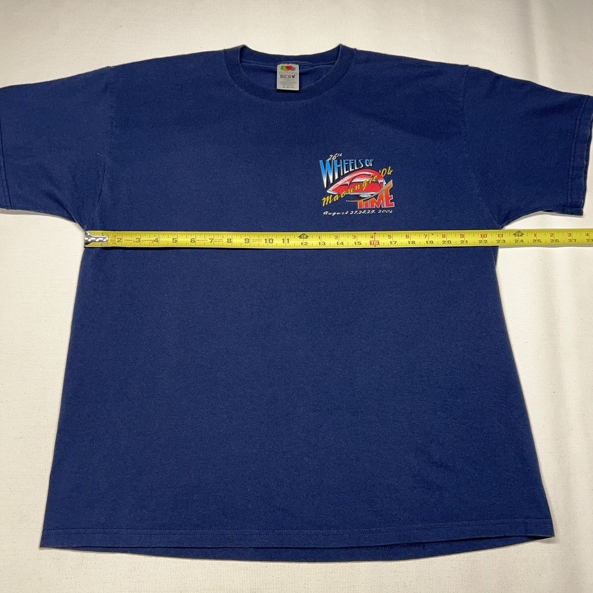 Fruit Of The Loom × Vintage Car Tee Shirt Blue Hot Rod Classic Custom Retro Graphic Size US XL / EU 56 / 4 - 17 Thumbnail