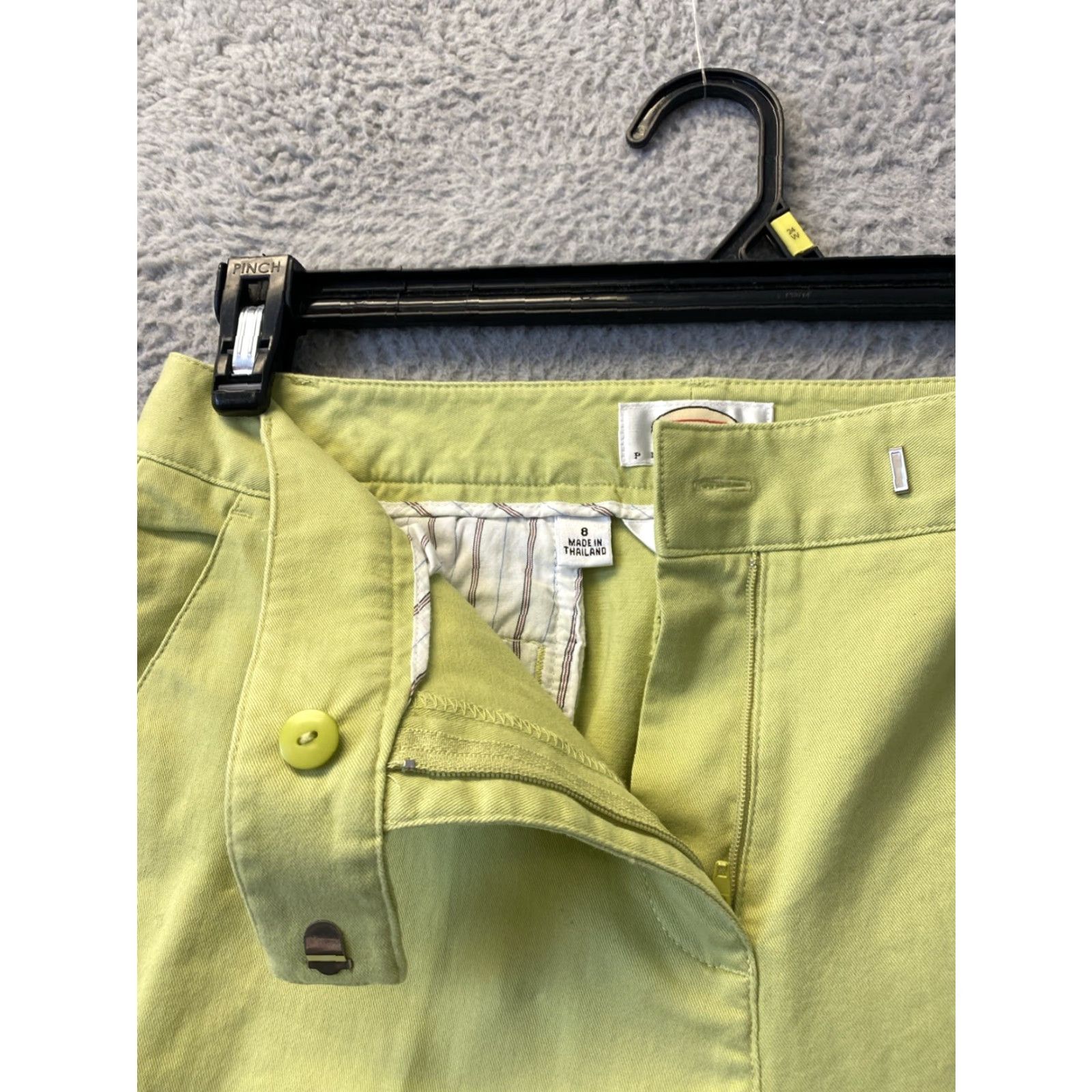 Talbots VINTAGE Talbots Pants Womens 8 Chino Straight Leg Size 8 High Rise Lime Cotton Spandex Casual Workwear Size 30" / US 8 / IT 44 - 2 Thumbnail